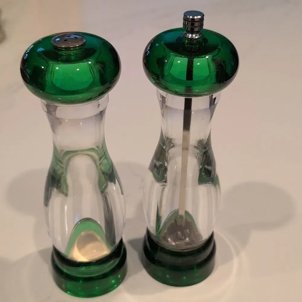 Olde Thompson Green Acrylic Salt and Pepper Grinder Set Made In USA